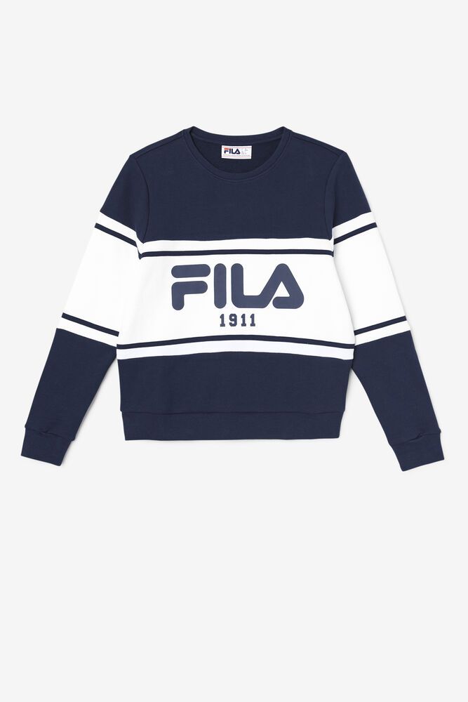 Fila Sweatshirt Womens Navy - Jayla Crew - Philippines 1380729-NQ